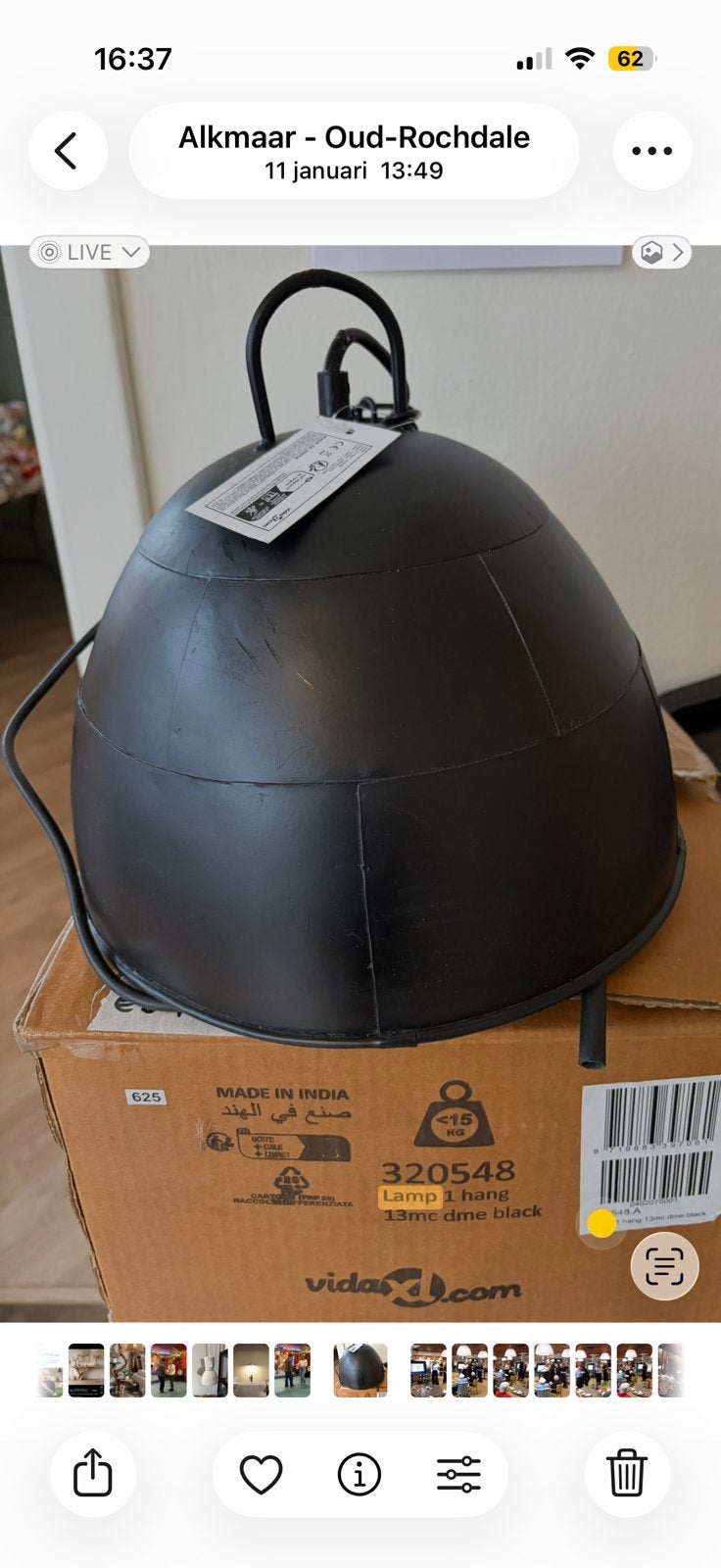 Hanglamp, Ophalen of Verzenden, Zo goed als nieuw, Minder dan 50 cm