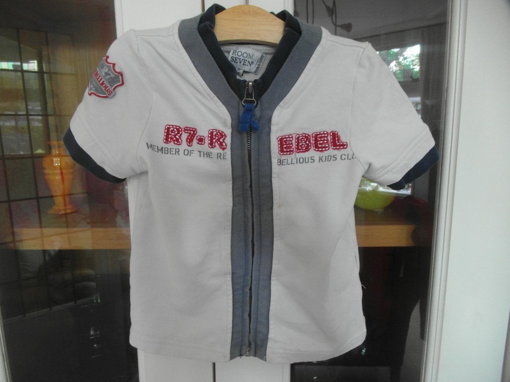 Room Seven Jongens gebroken witte Baseball Sweater maat 98., Gebruikt, Trui of Vest, Room Seven, Ophalen of Verzenden
