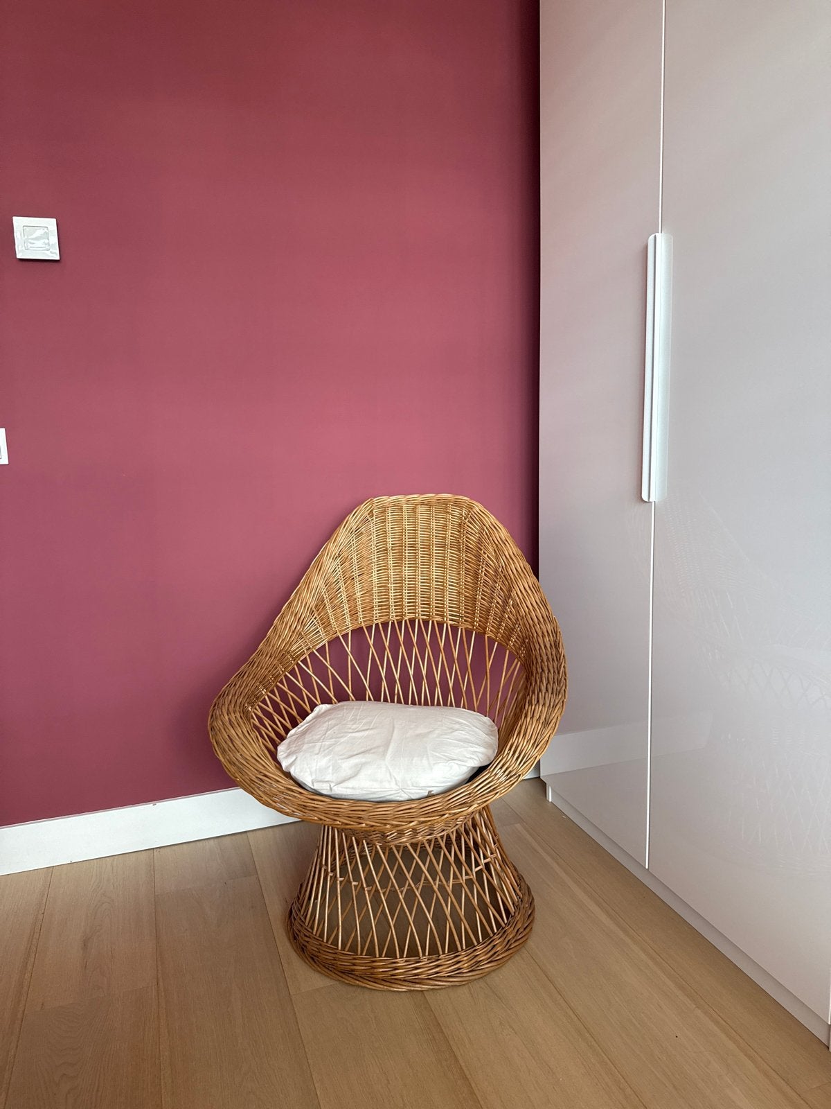 Vintage rotan stoel, Ophalen, Gebruikt, Overige kleuren, Riet of Rotan