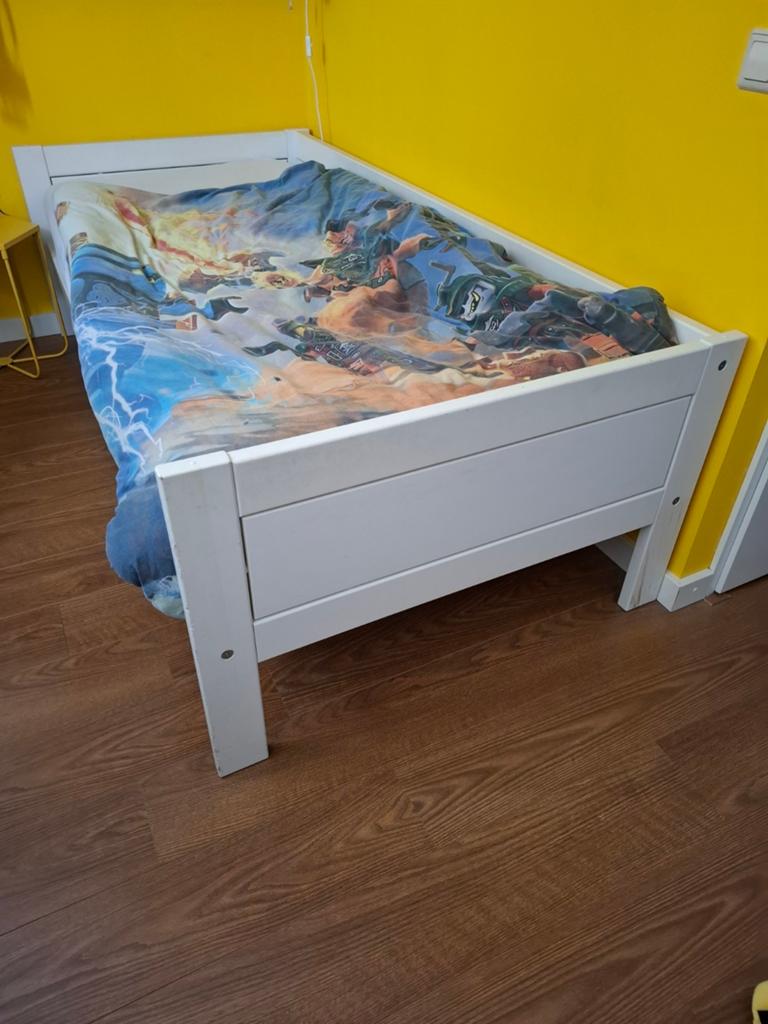 Lifetime eenpersoonsbed whitewash 206x102x83cm, Huis en Inrichting, Slaapkamer | Bedden, Ophalen, Gebruikt, 90 cm, Eenpersoons