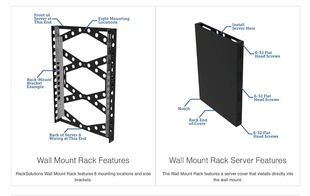 Wall mount server rack (1u) racksolutions, Computers en Software, Serverkasten, Ophalen, Zo goed als nieuw