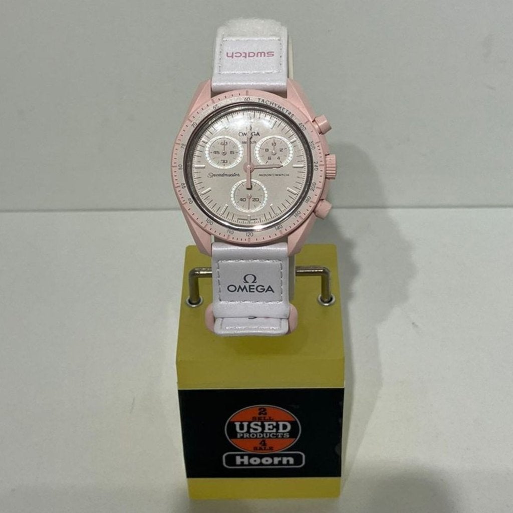 Omega X Swatch Speedmaster Moonswatch Mission to Venus, Kunststof, Polshorloge, Kunststof, Ophalen of Verzenden