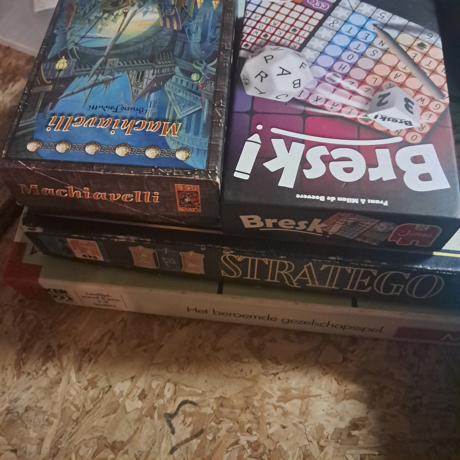 Diverse bordspellen: Machiavelli, Bresk, Stratego, Levensweg, Vijf spelers of meer, Ophalen of Verzenden, Gebruikt, Diverse