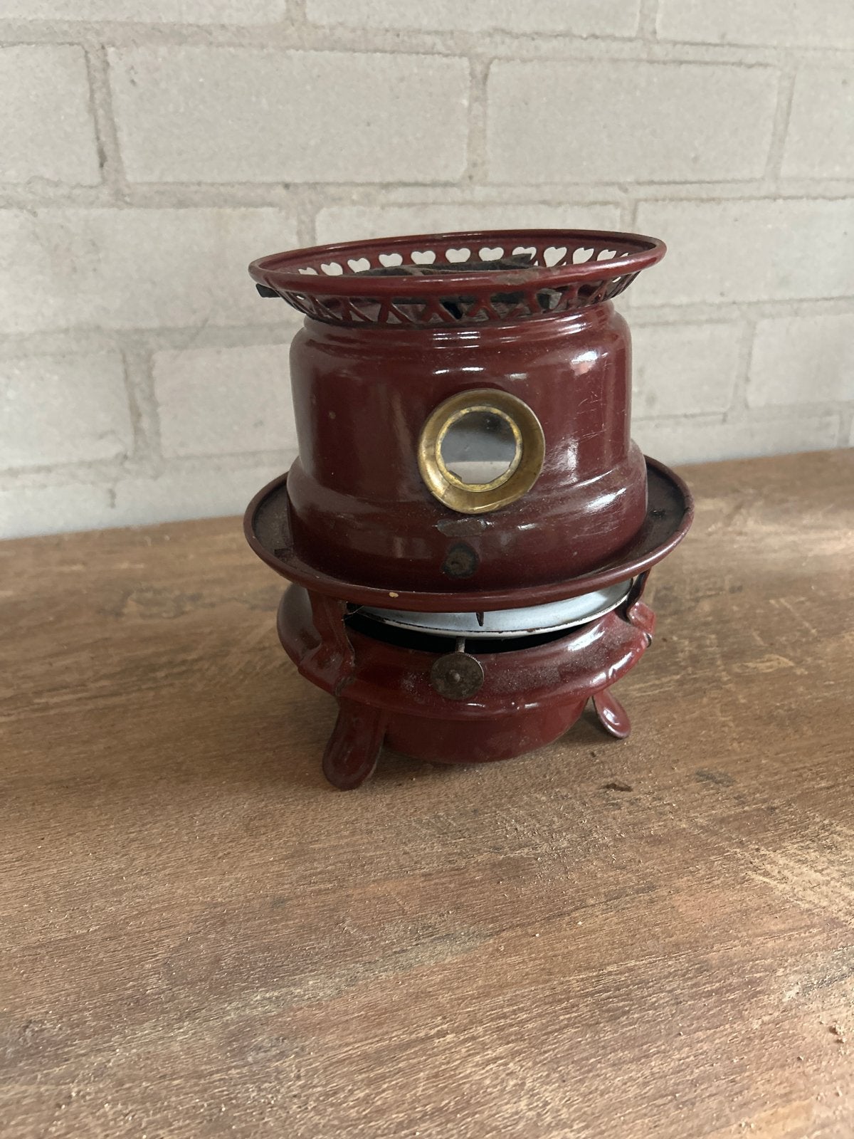 Vintage Petroleum Kachel / Spiritusbrander - Rood, Ophalen