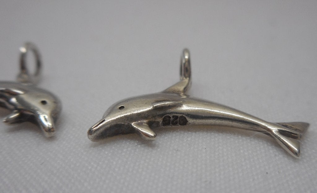 Zilveren oorring bedels dolfijn nr.1203, Hangers, Verzenden, Zo goed als nieuw, Zilver