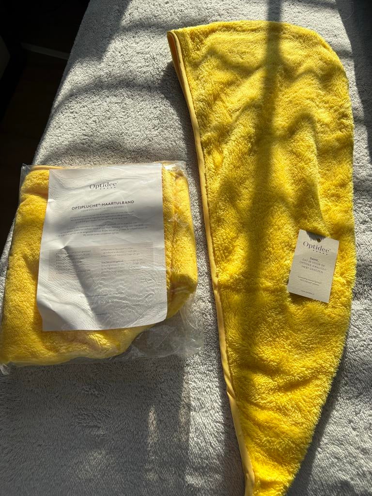 Optidee Optipluche Haartulband - Geel, Huis en Inrichting, Verzenden, Nieuw, Overige typen