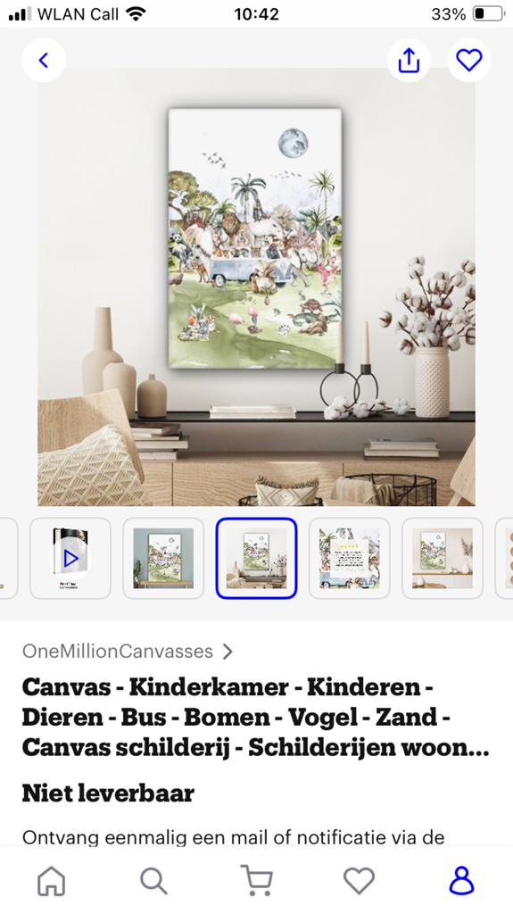 Canvas Schilderij Kinderkamer Dierenbus Waterverf 60x90cm, Ophalen