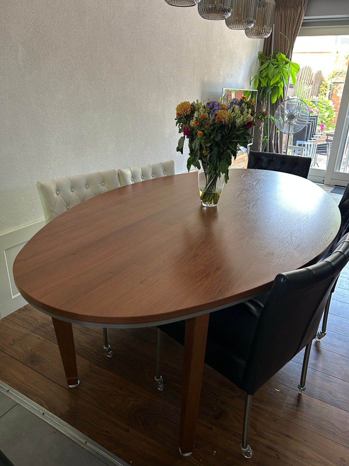 Ovale eettafel - 216x124x75 cm, Ophalen, Gebruikt, 100 tot 150 cm, 200 cm of meer