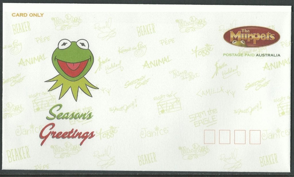 AUSTRALIE 2008 PP Muppets-Kerstmis Pre-Stamped Envelope,, Ophalen of Verzenden, Postfris