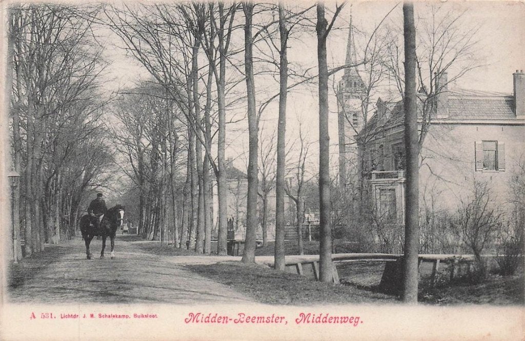 703-439-007 Midden-Beemster Middenweg, Verzamelen, Ophalen of Verzenden, Voor 1920, Noord-Holland
