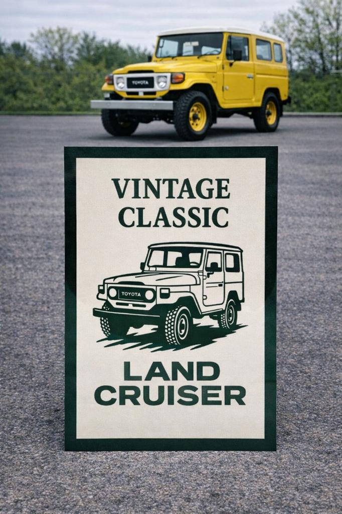 Toyota Land Cruiser vintage classic bord 20x30, Verzenden, Nieuw, Reclamebord