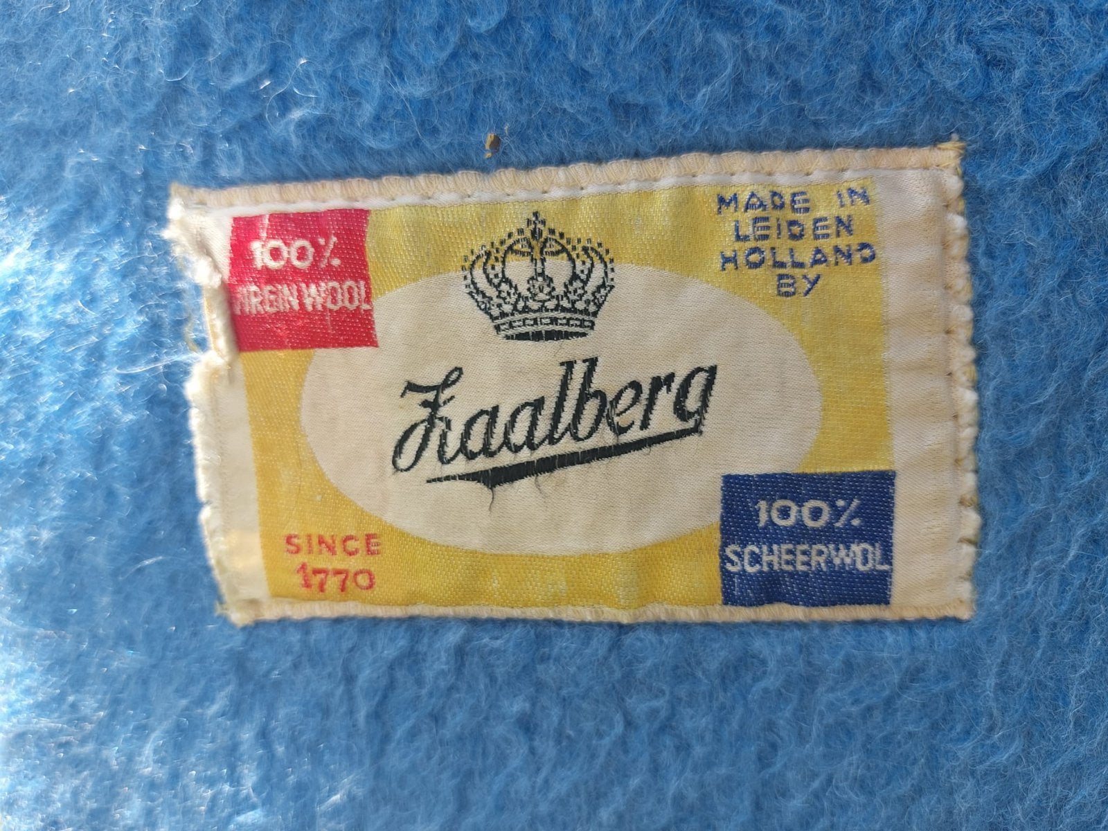 Zaalberg deken effen blauw, 210 cm, Wol, Ophalen of Verzenden, Woondeken