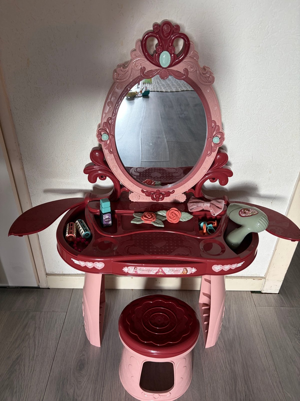 Prinsessen kaptafel met krukje en accessoires, Ophalen of Verzenden, Gebruikt, Meisje