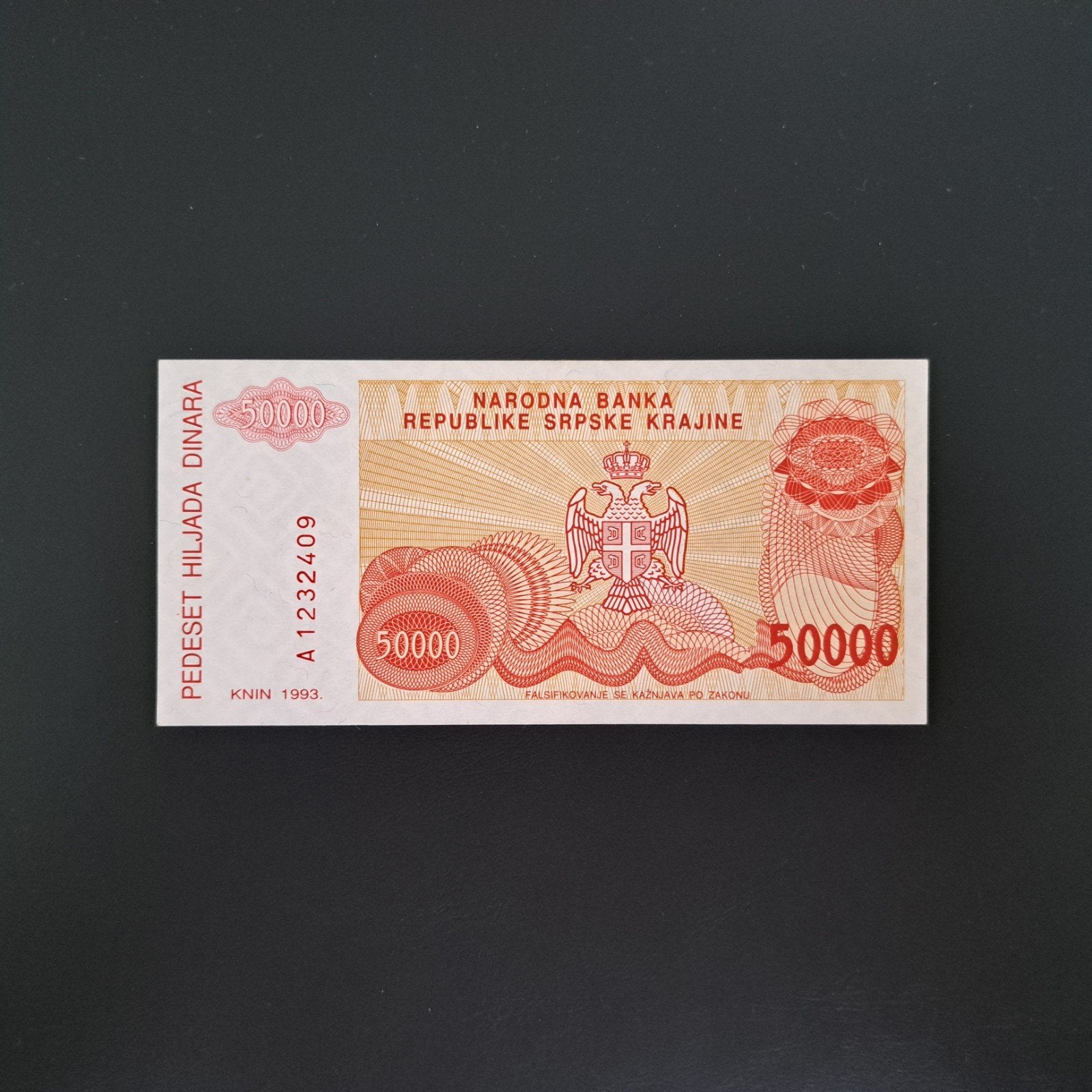 50000 dinar Servië #002, Postzegels en Munten, Bankbiljetten | Europa | Niet-Eurobiljetten, Verzenden, Overige landen, Los biljet