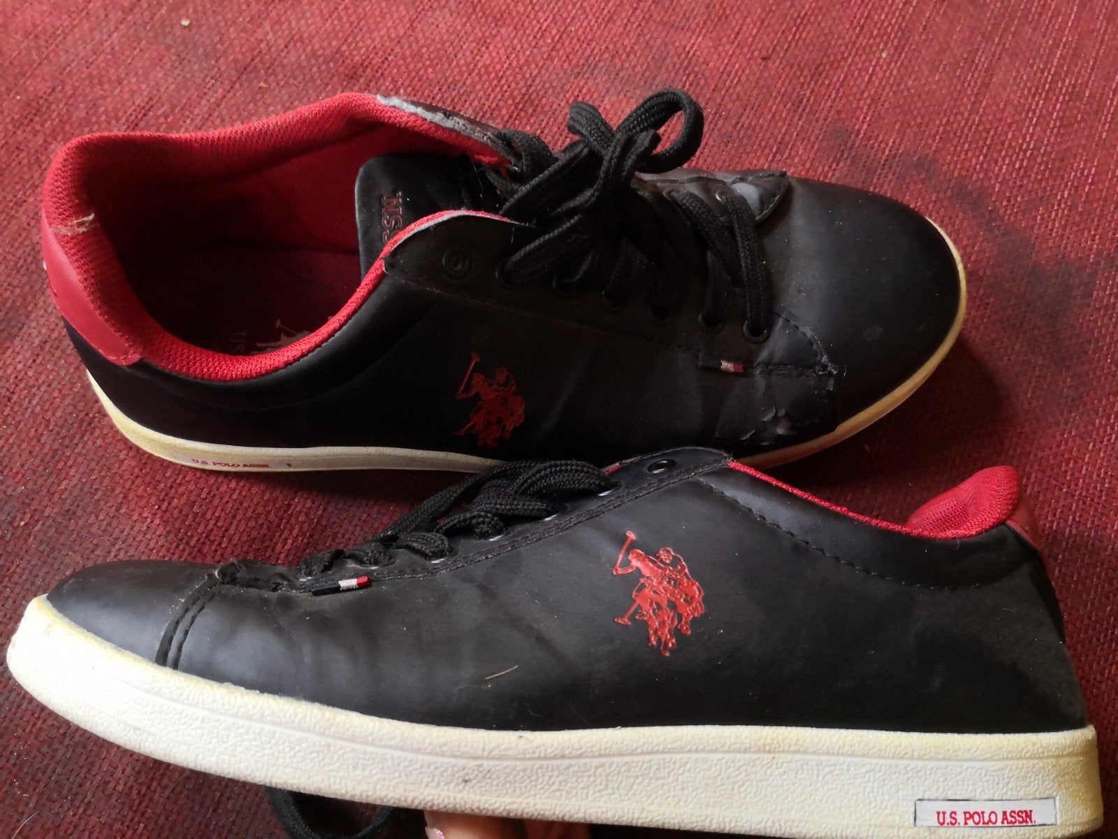 U.S. Polo Assn. Sneakers Zwart/Rood Maat 40, U.S. Polo Assn., Zwart, Ophalen of Verzenden, Sneakers of Gympen