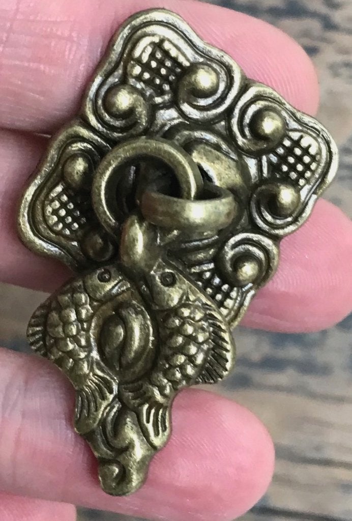 Chinees oosterse deurknop handvat ladeknop met vissen, Verburgt Vintage, Nieuw, Ophalen of Verzenden, https://verburgtvintage.nl/#contact