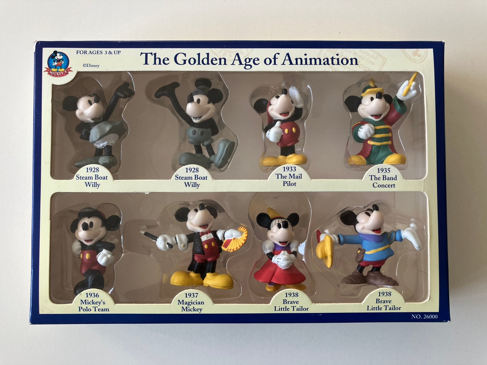 Walt Disney oude Mickey Mouse figuurtjes nieuw in doos, Verzamelen, Disney, Verzenden, Mickey Mouse, Zo goed als nieuw, Beeldje of Figuurtje