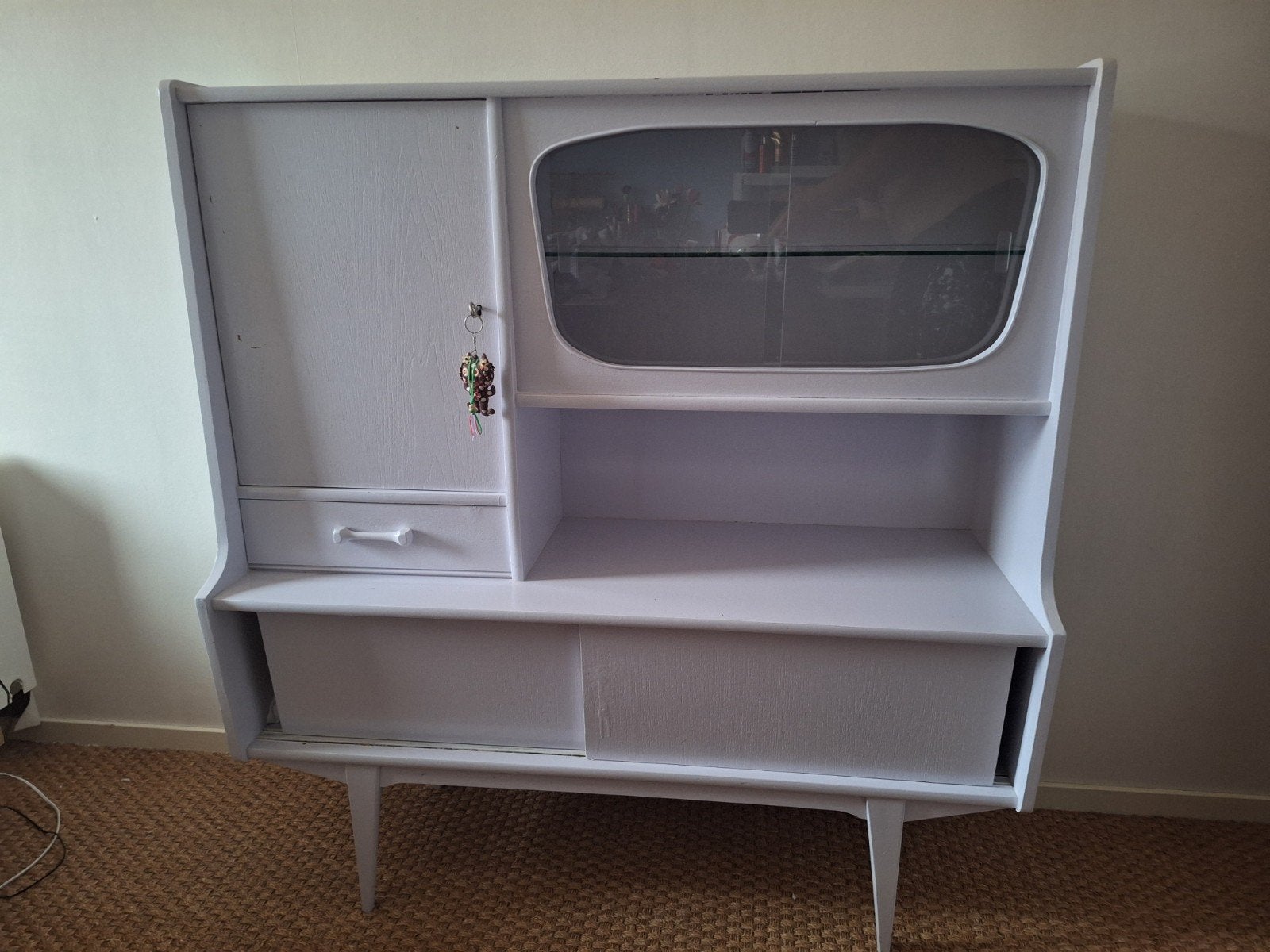 Theekast, Huis en Inrichting, Kasten | Vitrinekasten, Ophalen, Glas, Gebruikt, 100 tot 150 cm