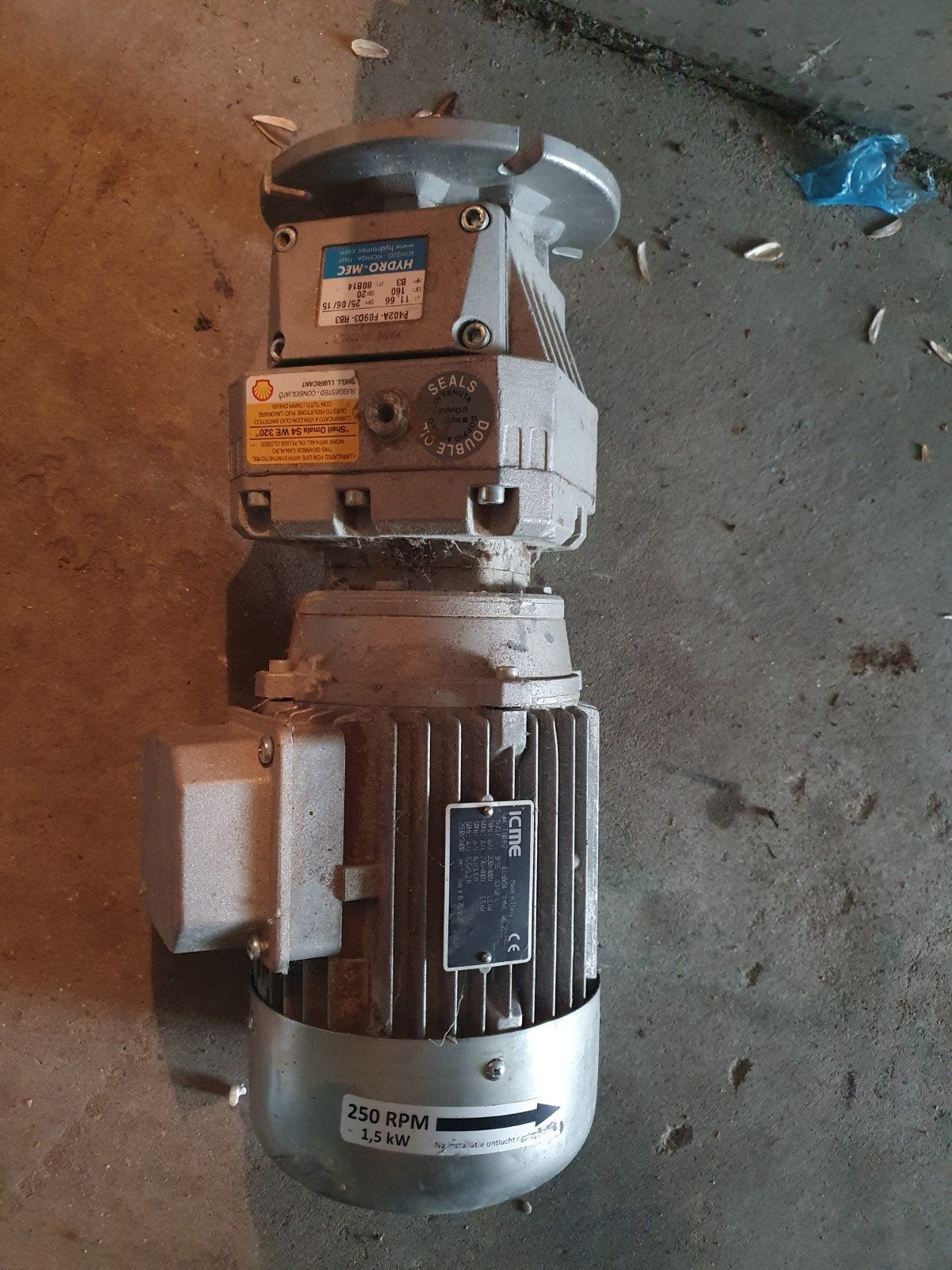 Hydro-Mec P402A F0903 RB3 Reductiemotor met ICME Motor, Doe-het-zelf en Verbouw, Ophalen of Verzenden