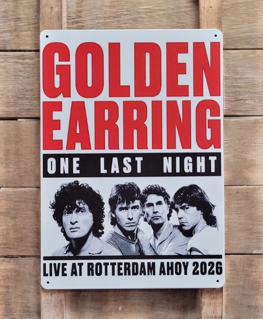 Golden Earring one last night reclamebord van metaal deco, Info@deconoord.nl, Deco Noord, Nieuw, Ophalen of Verzenden
