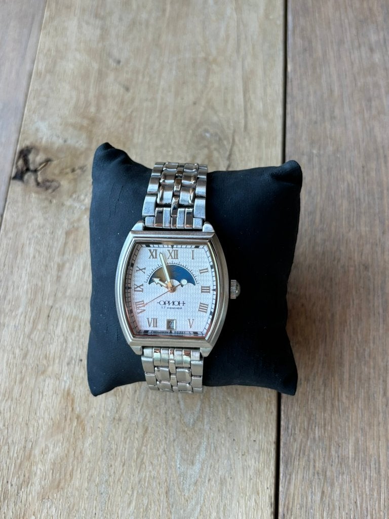 Orion Maanstand Automatic - Vintage horloge Poljot mech., Overige merken, Staal, Met bandje, Polshorloge