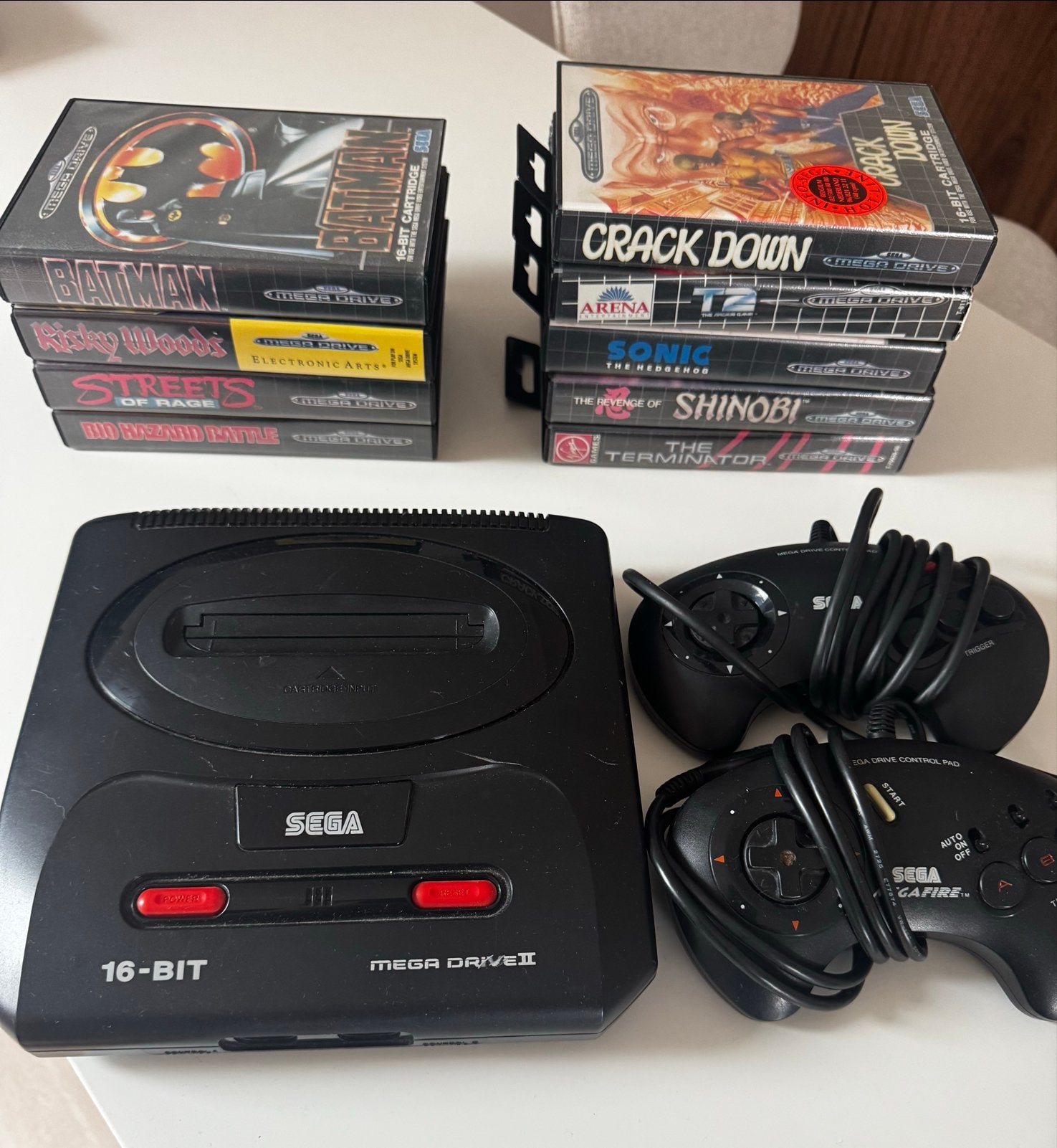 Sega Mega Drive II + 9 spellen, Ophalen, Mega Drive, Met 2 controllers, Gebruikt