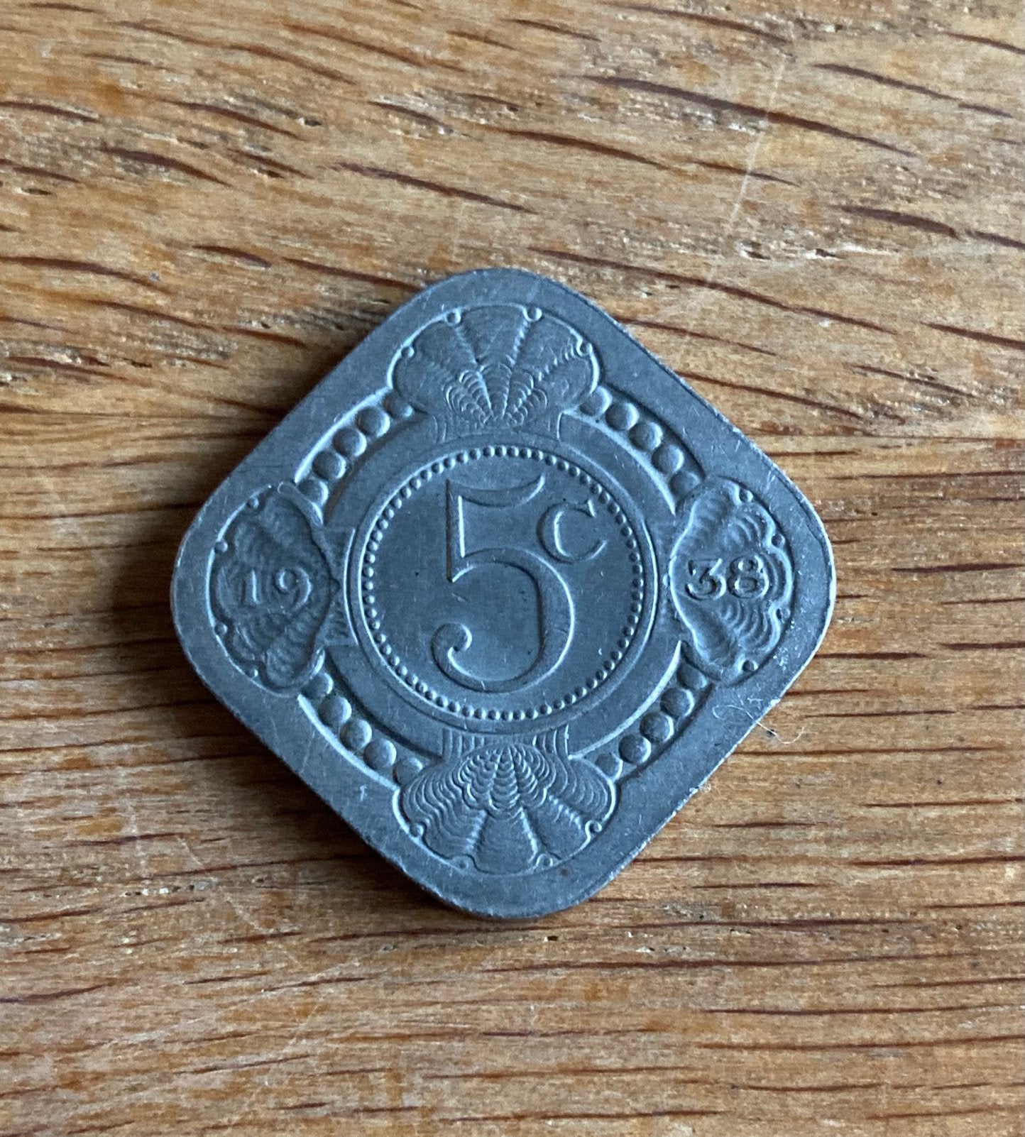 5 cent 1938 vierkante stuiver wilhelmina, Postzegels en Munten, Munten | Nederland, Ophalen of Verzenden, Koningin Wilhelmina