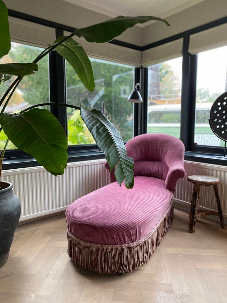 Franse chaise longue originele staat!, Ophalen of Verzenden, Zo goed als nieuw, Eenpersoons, Minder dan 150 cm