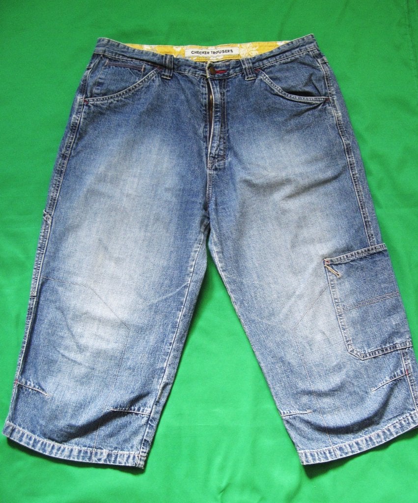 qsj  HEREN KORTE JEANS van CHECKER TROUSERS Maat:L/M, Kleding | Heren, Spijkerbroeken en Jeans, Ophalen of Verzenden, Zo goed als nieuw