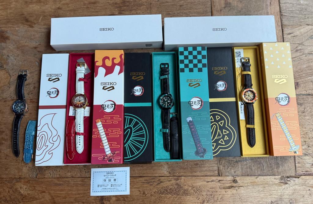 Seiko x demon slayer limited edition 500 pieces, Ophalen of Verzenden, Gebruikt, Leer, Seiko