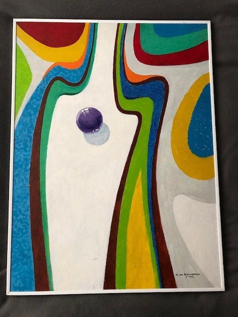 Schilderij -Acryl op board-....Compositie nr.2, Ophalen