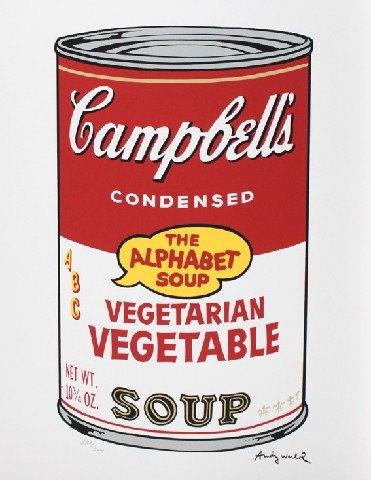 Andy Warhol(1928)Lithografie"Camp Vegetarian Veg Soup"Ges Ge, Antiek en Kunst, Ophalen of Verzenden