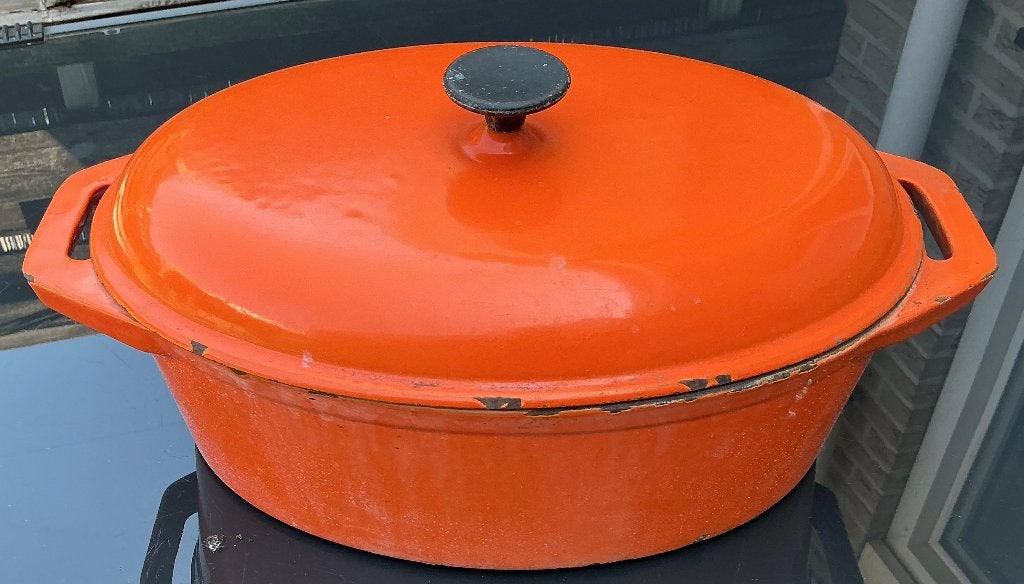 te koop braadpan van gietijzer, Ophalen, Gebruikt, Met handvatten, Overige merken