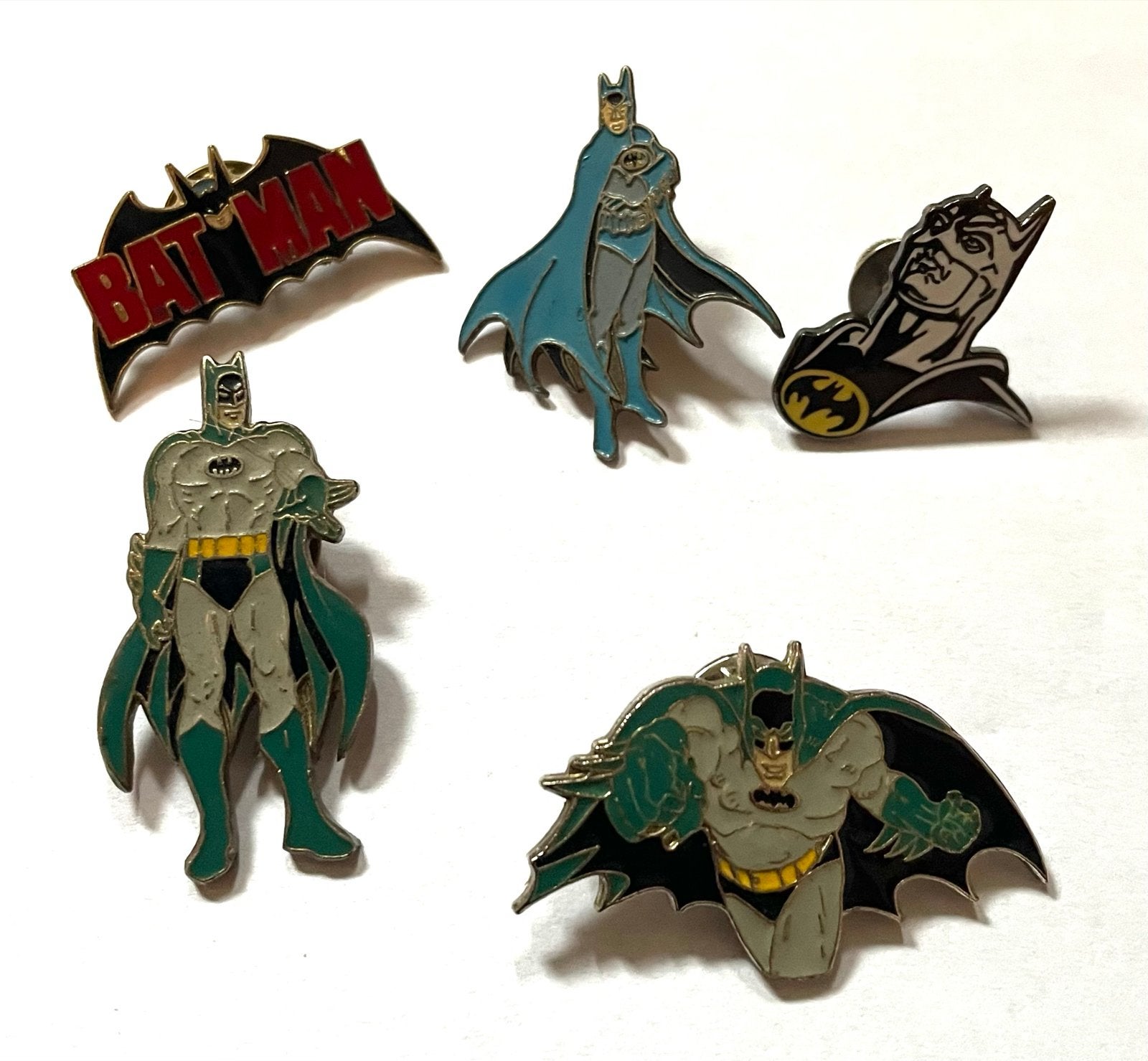 Vintage Batman Pins Jaren '80/'90 - Set van 5, Verzamelen, Ophalen of Verzenden, Gebruikt, Figuurtje, Speldje of Pin