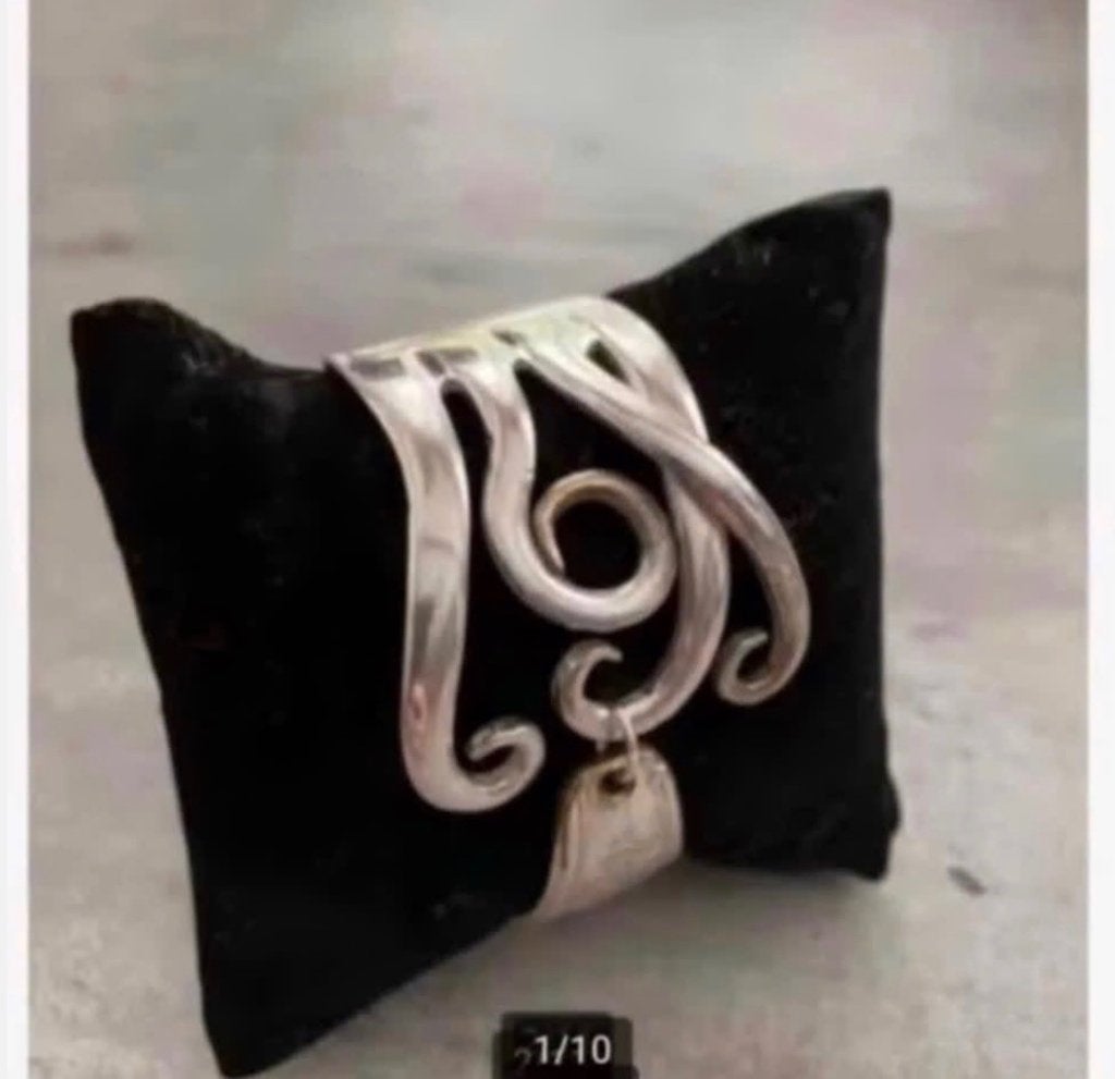 Bijzondere verzilverde armband, gemaakt van vork verstelbaar, Overige materialen, Nieuw, Ophalen of Verzenden, X
