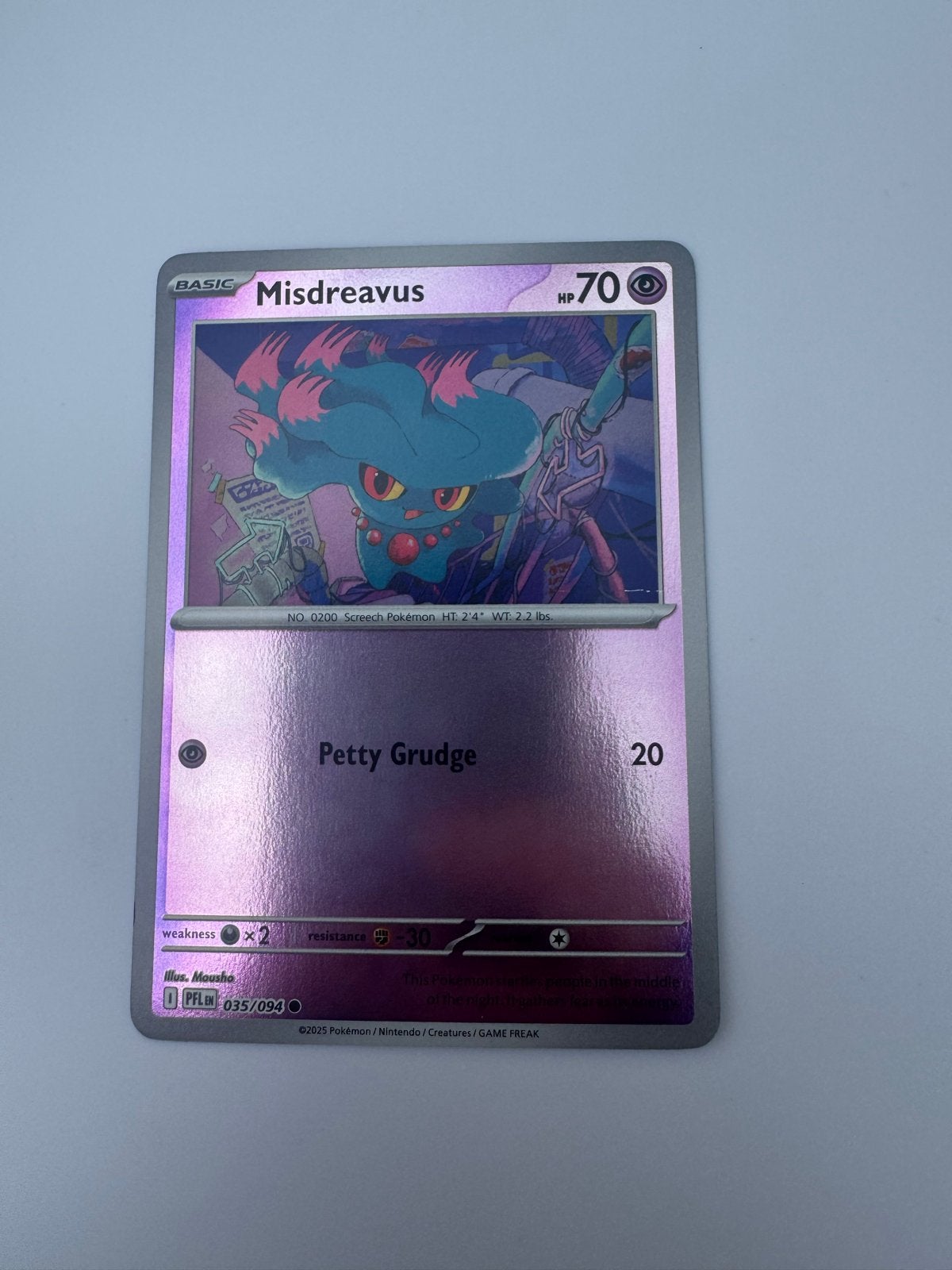 Misdreavus Pokémon kaart 035/094 - Foil, Ophalen of Verzenden, Zo goed als nieuw, Losse kaart, Foil