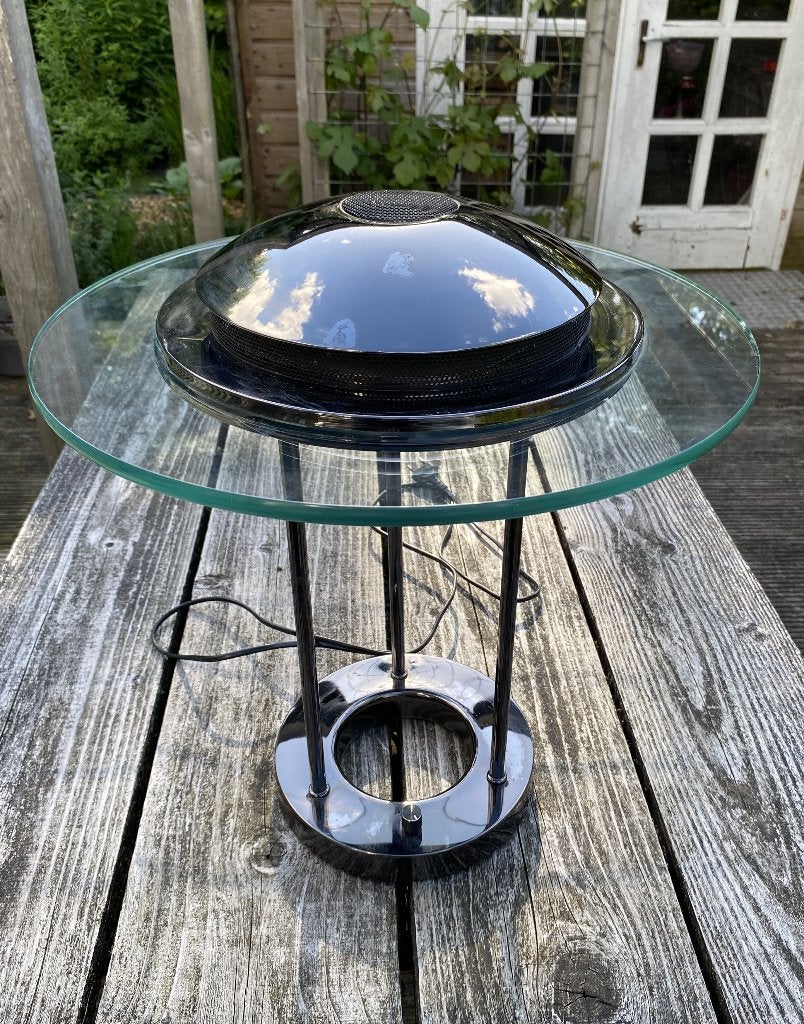 Leuke Robert Sonneman Lamp - Saturnus vintage bankierslamp, Ophalen of Verzenden, Glas, Minder dan 50 cm, Gebruikt