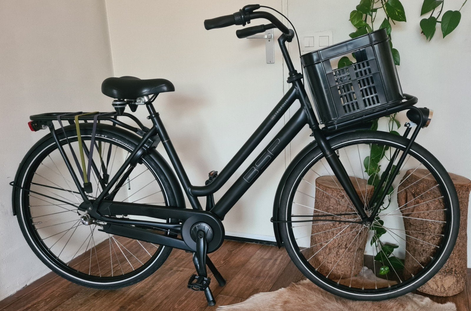 Matzwarte BSP Metropolis Damesfiets || Transportfiets || N3!, Terugtraprem, Versnellingen, Zo goed als nieuw, 50 tot 53 cm