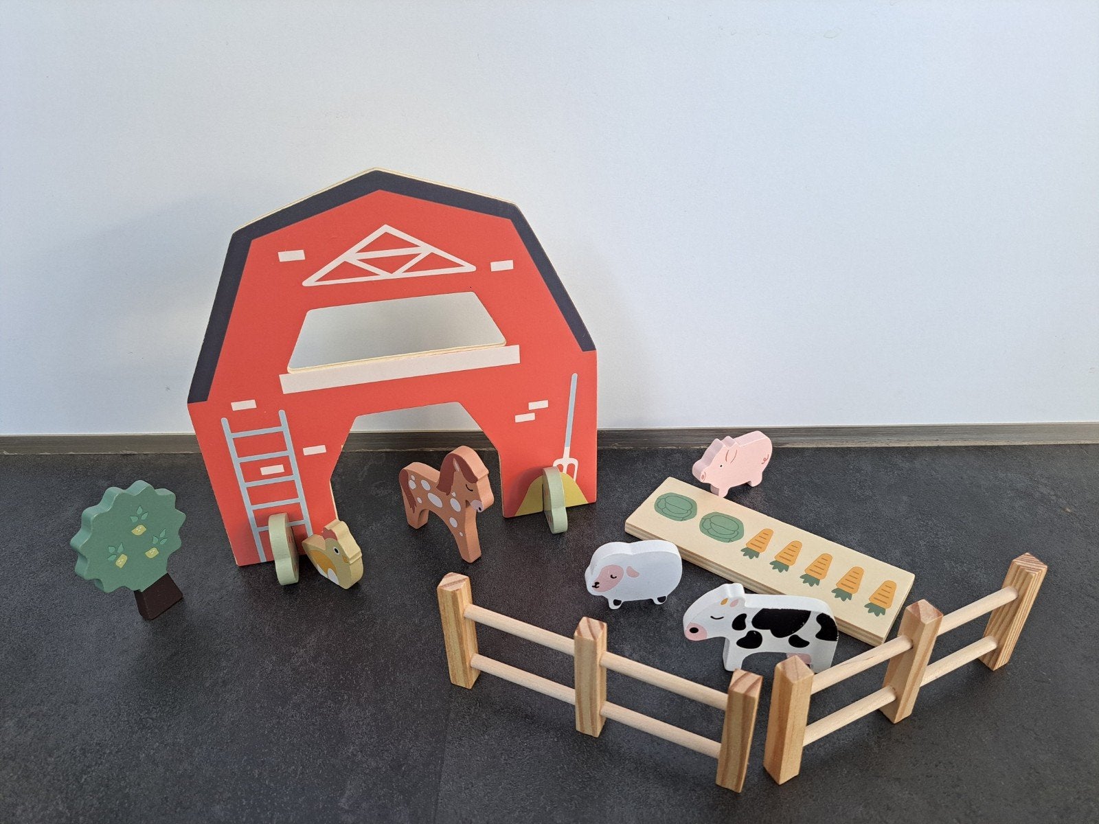 Houten boerderij met toebehoren, Kinderen en Baby's, Ophalen of Verzenden, Gebruikt