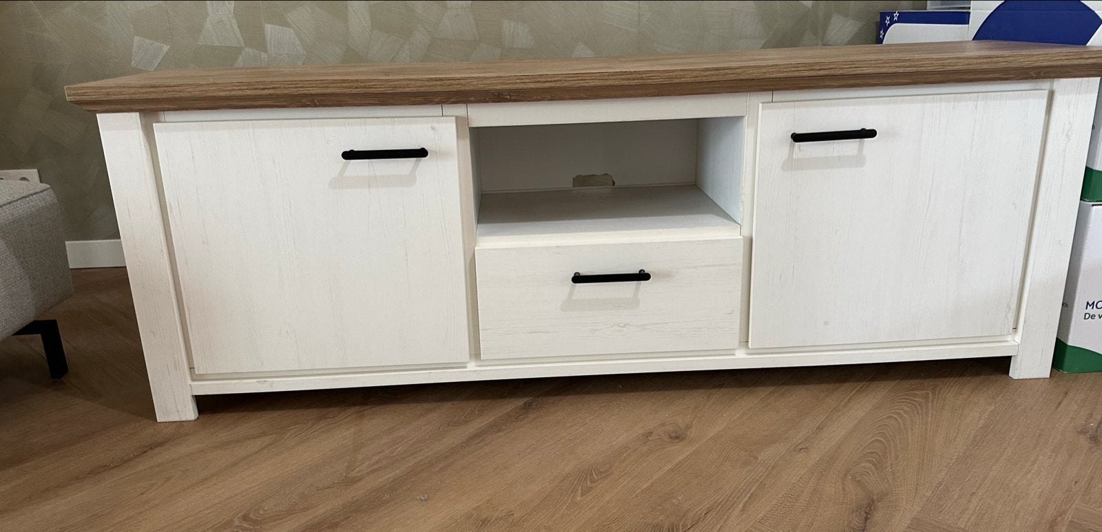 Landelijk tv-meubel Pronto met opbergruimte, Huis en Inrichting, Ophalen, Gebruikt, 150 tot 200 cm, Minder dan 100 cm