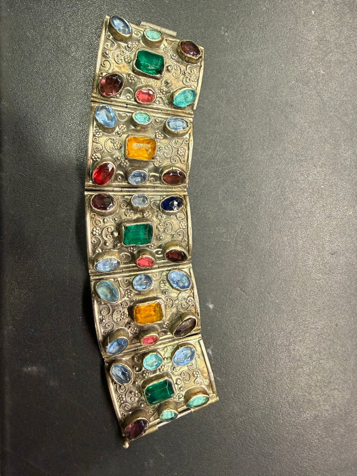 Zilveren armband met edelstenen, Ophalen of Verzenden, Zilver