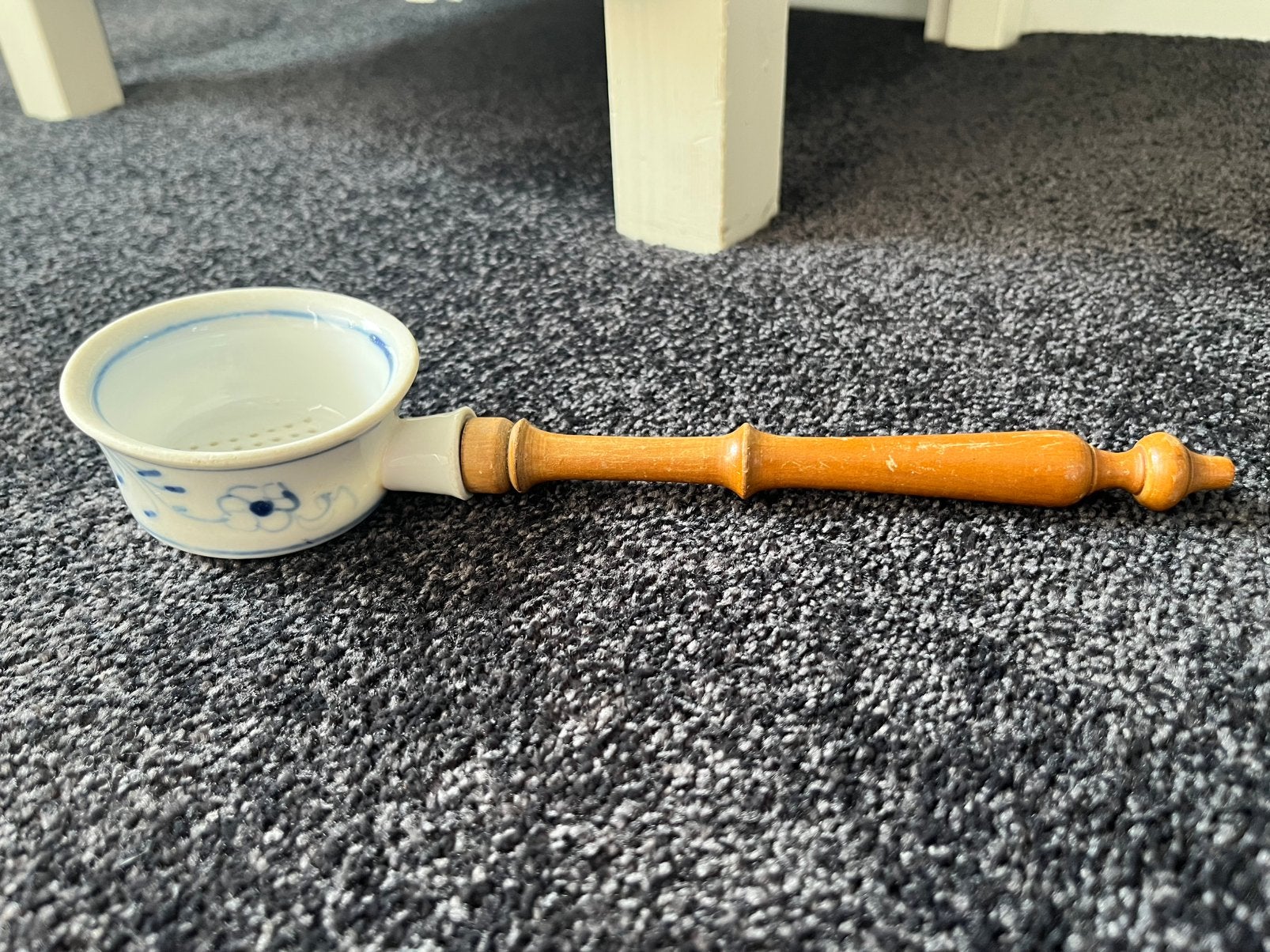 Antieke zeef met houten handvat, Ophalen of Verzenden