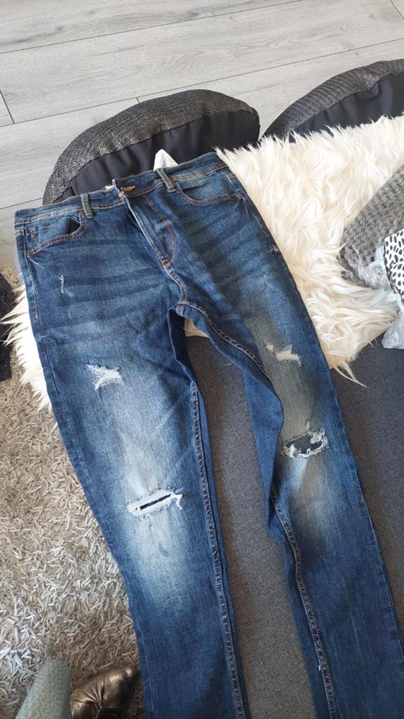 FSBN Heren Jeans - Blauw, Gedragen, Maat W29/30, Blauw, W32 (confectie 46) of kleiner, Ophalen of Verzenden, FSBN
