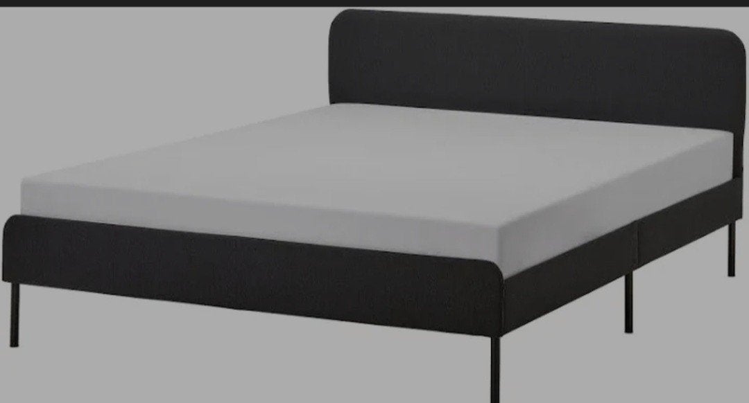 Tweepersoonsbed 140x200 cm Zwart, Ophalen, Overige materialen, Gebruikt, Zwart