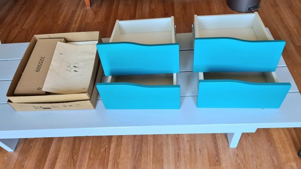2 x Kallax inzet met 4 lades, Ophalen, Minder dan 50 cm, Zo goed als nieuw, Minder dan 100 cm