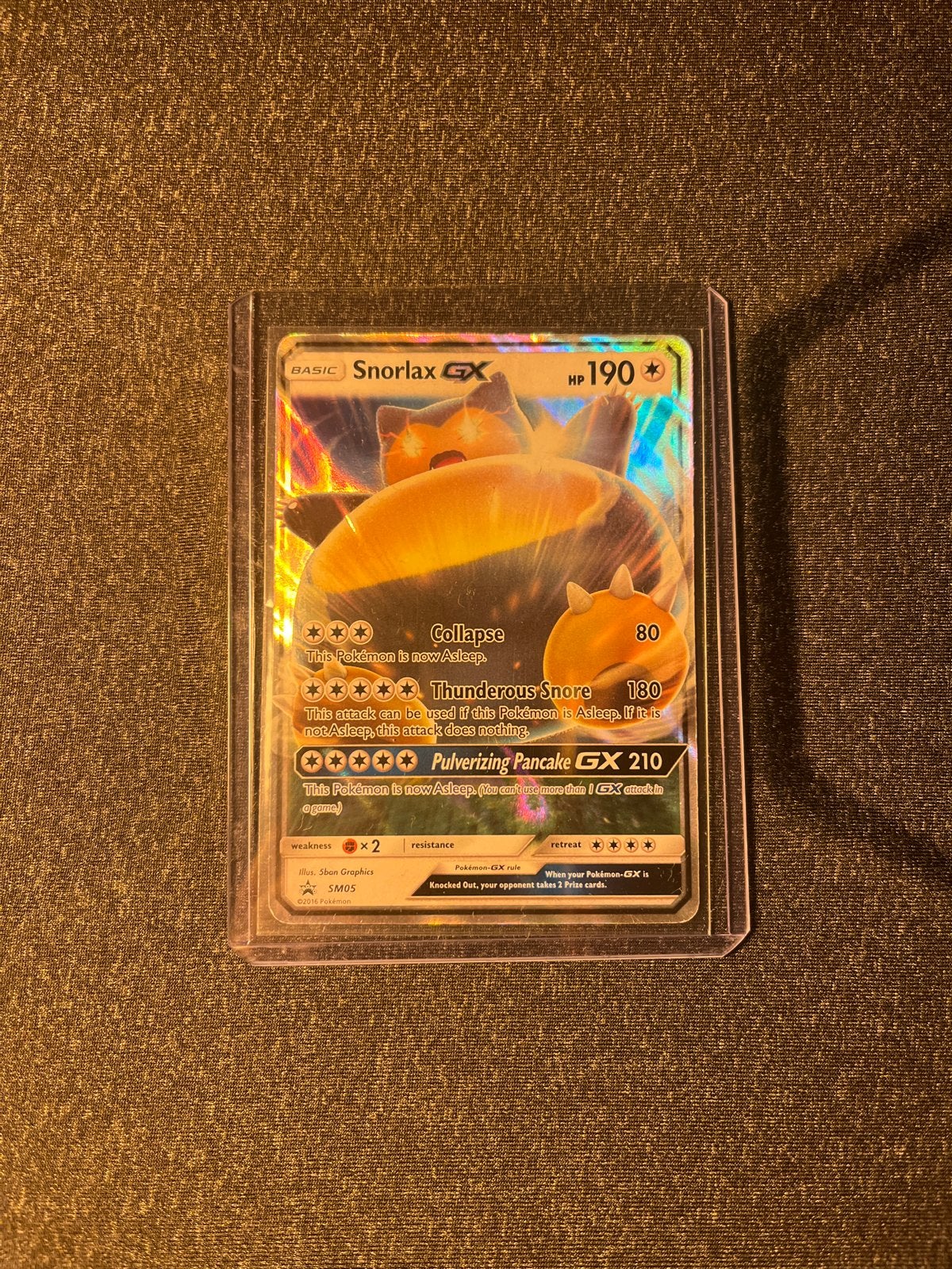 Snorlax GX Promo Pokémonkaart - Zeldzaam!, Ophalen of Verzenden, Gebruikt, Losse kaart, Foil