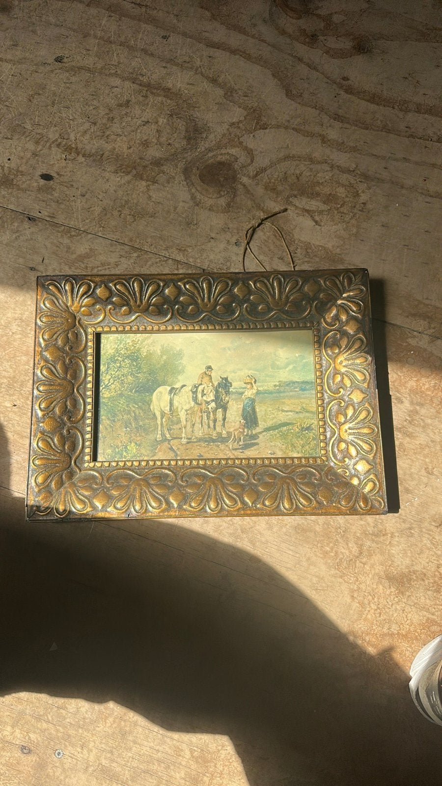 Klassiek schilderij: Man, vrouw, paarden en hond, Ophalen, Doek, Portret of Personen, Olieverf