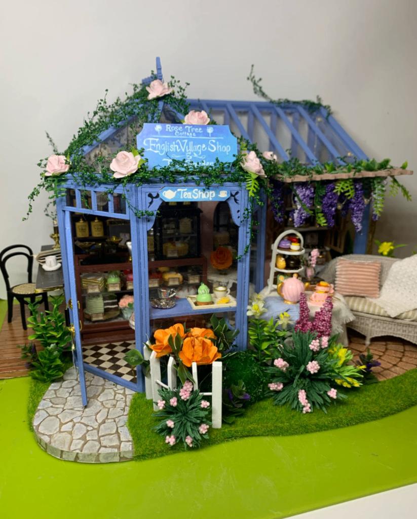 Houten Poppenhuis Tea Shop / Zelfbouw Bouw Model Mini Huis, Verzenden, Nieuw, Poppenhuis