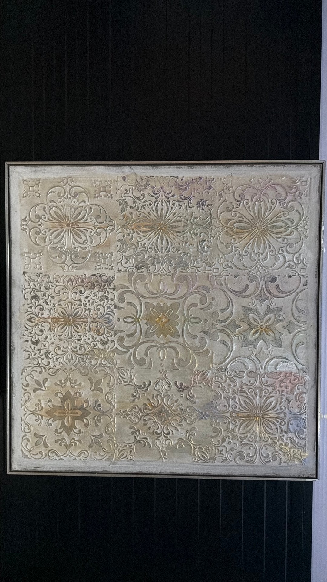 Canvas met zilveren lijst, Ophalen, Zo goed als nieuw