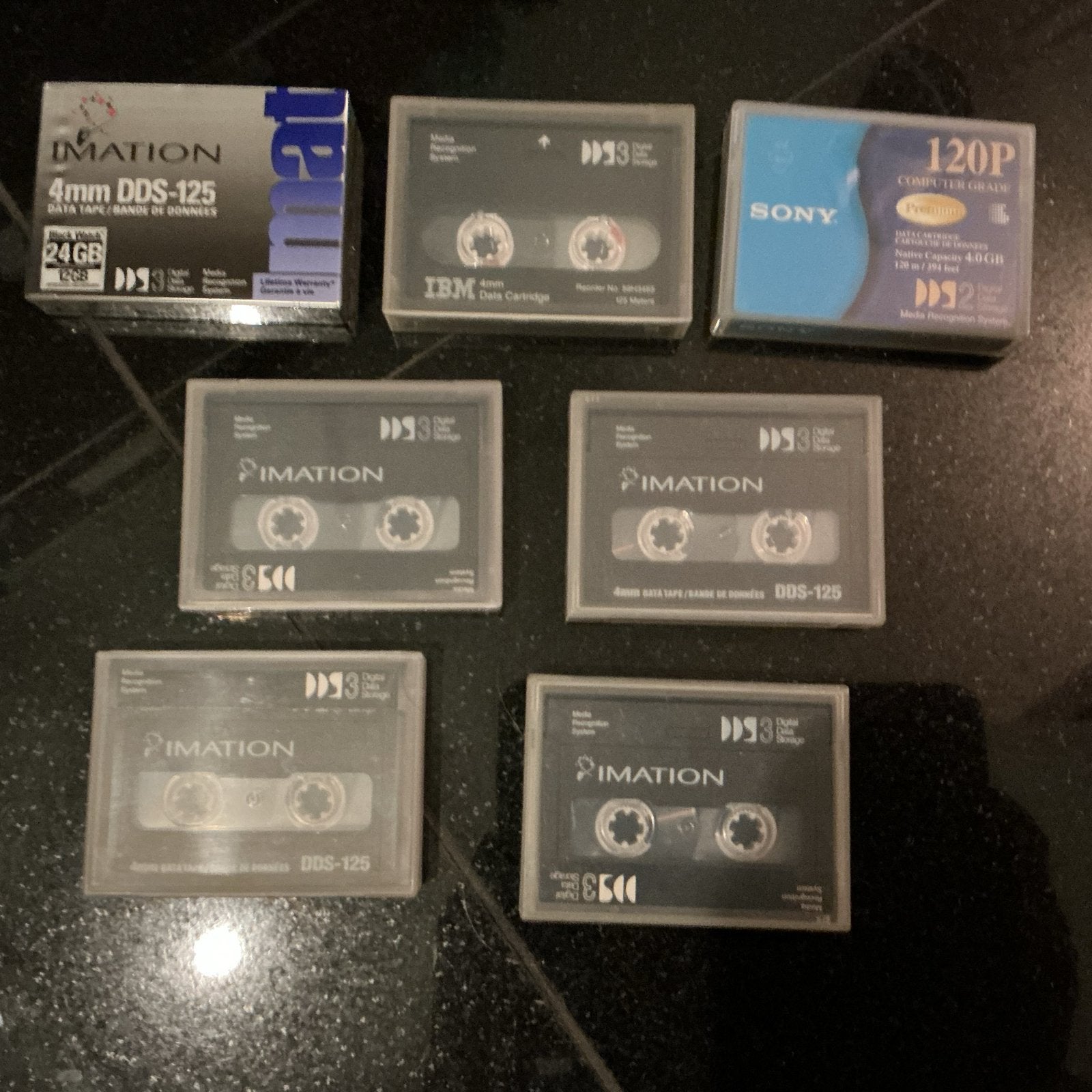 DDS-125 Datatapes (Imation, IBM, Sony) - 24GB/40GB, Ophalen of Verzenden, Gebruikt, Overige typen
